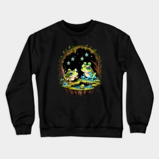 Cave Frogs And Glowing Crystals Crewneck Sweatshirt